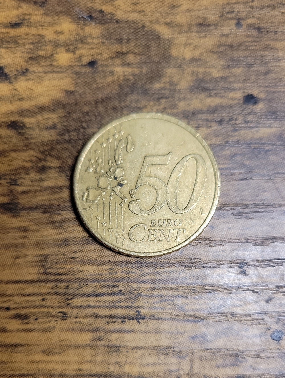 1999 50 Euro Cent Coin- Gold Tones